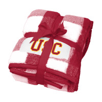 USC Trojans Buffalo Check Frosty Fleece Blanket